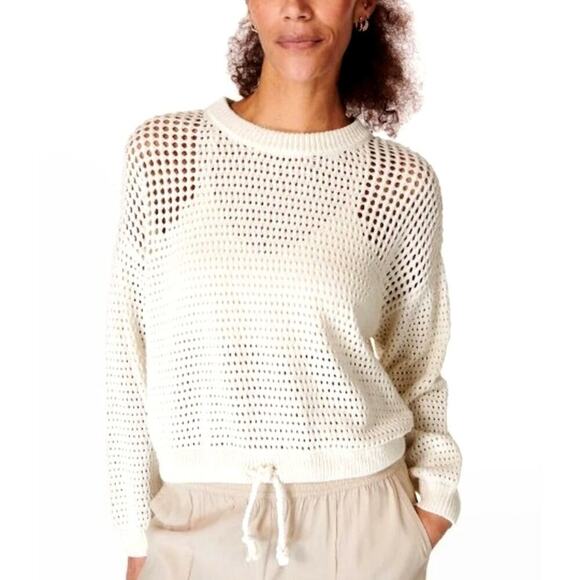 Sweaty Betty Sweaters - Sweaty Betty Women's Lily White Tides High Open Weave Jumper Size 12